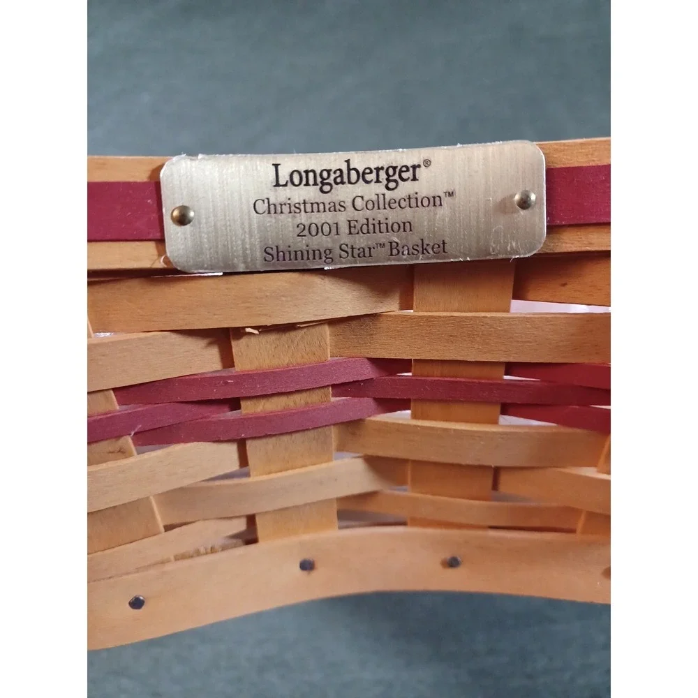 Longaberger 2001 Christmas Collection Shining Star‎ Basket & Protector